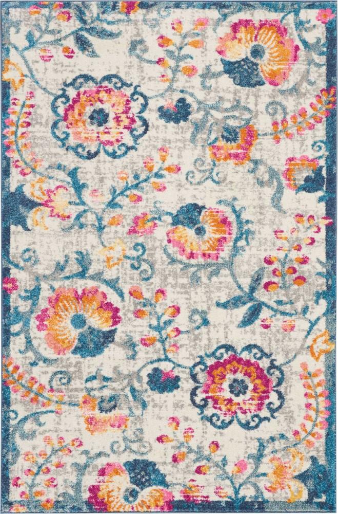 Nourison - Passion PSN19 White Multicolor 39in x 59in Floral Area Rug - PSN19-99446403858 veiw 1