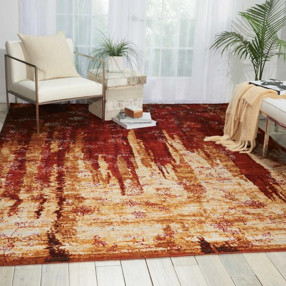 Nourison - Rhapsody RH006 Yellow and Red 86in x 116in Rug - RH006-99446187253_CLOSEOUT veiw 2