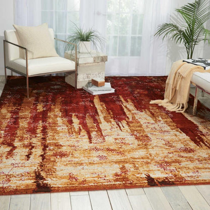 Nourison - Rhapsody RH006 Yellow and Red 86in x 116in Rug - RH006-99446187253_CLOSEOUT veiw 2