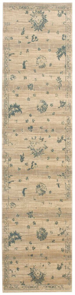 Nourison - Silk Elements SKE28 Beige 25in x 10 Hallway Rug - SKE28-99446188632_CLOSEOUT veiw 1
