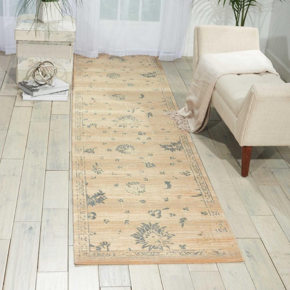 Nourison - Silk Elements SKE28 Beige 25in x 10 Hallway Rug - SKE28-99446188632_CLOSEOUT veiw 2