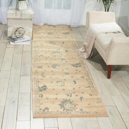 Nourison - Silk Elements SKE28 Beige 25in x 10 Hallway Rug - SKE28-99446188632_CLOSEOUT veiw 2