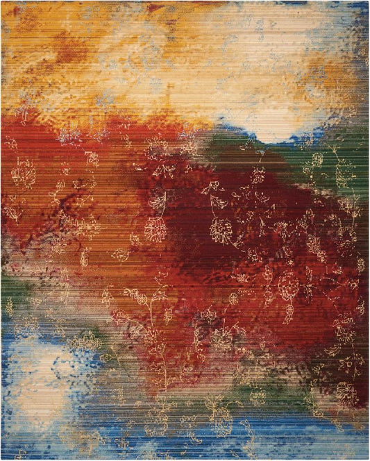 Nourison - Rhapsody RH016 Multicolor 56in x 8 Area Rug - RH016-99446251060_CLOSEOUT veiw 1