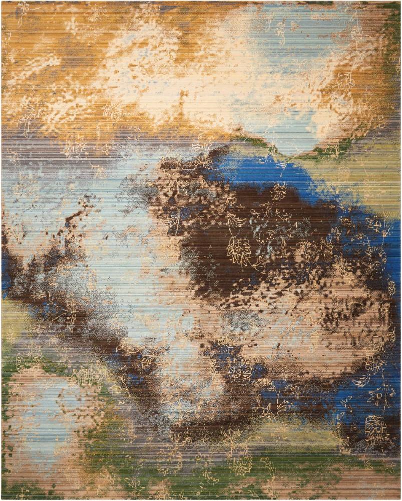 Nourison - Rhapsody RH016 Blue 56in x 8 Area Rug - RH016-99446251084_CLOSEOUT veiw 1