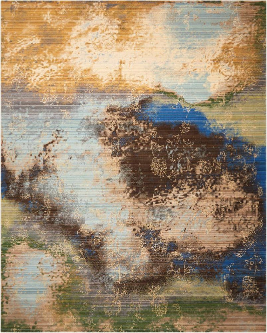 Nourison - Rhapsody RH016 Blue 56in x 8 Area Rug - RH016-99446251084_CLOSEOUT veiw 1