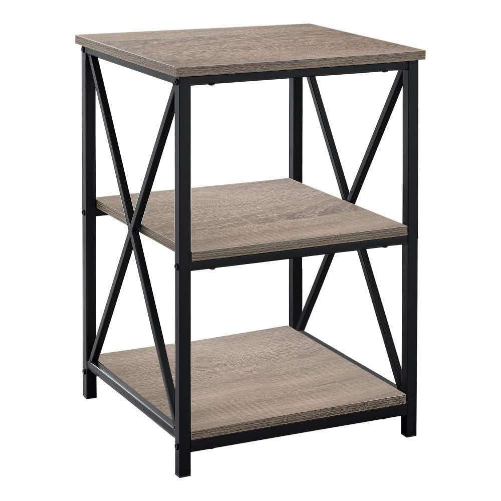 Monarch Specialties - Accent Table, Side, End, Nightstand, Lamp, Living Room, Bedroom, Metal, Laminate, Brown, Black, Contemporary, Modern - I-3597 veiw 1