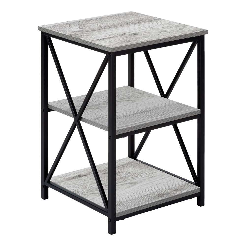Monarch Specialties - Accent Table, Side, End, Nightstand, Lamp, Living Room, Bedroom, Metal, Laminate, Grey, Black, Contemporary, Modern - I-3596 veiw 1