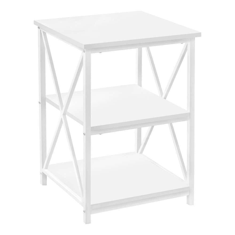 Monarch Specialties - Accent Table, Side, End, Nightstand, Lamp, Living Room, Bedroom, Metal, Laminate, White, Contemporary, Modern - I-3599 veiw 1