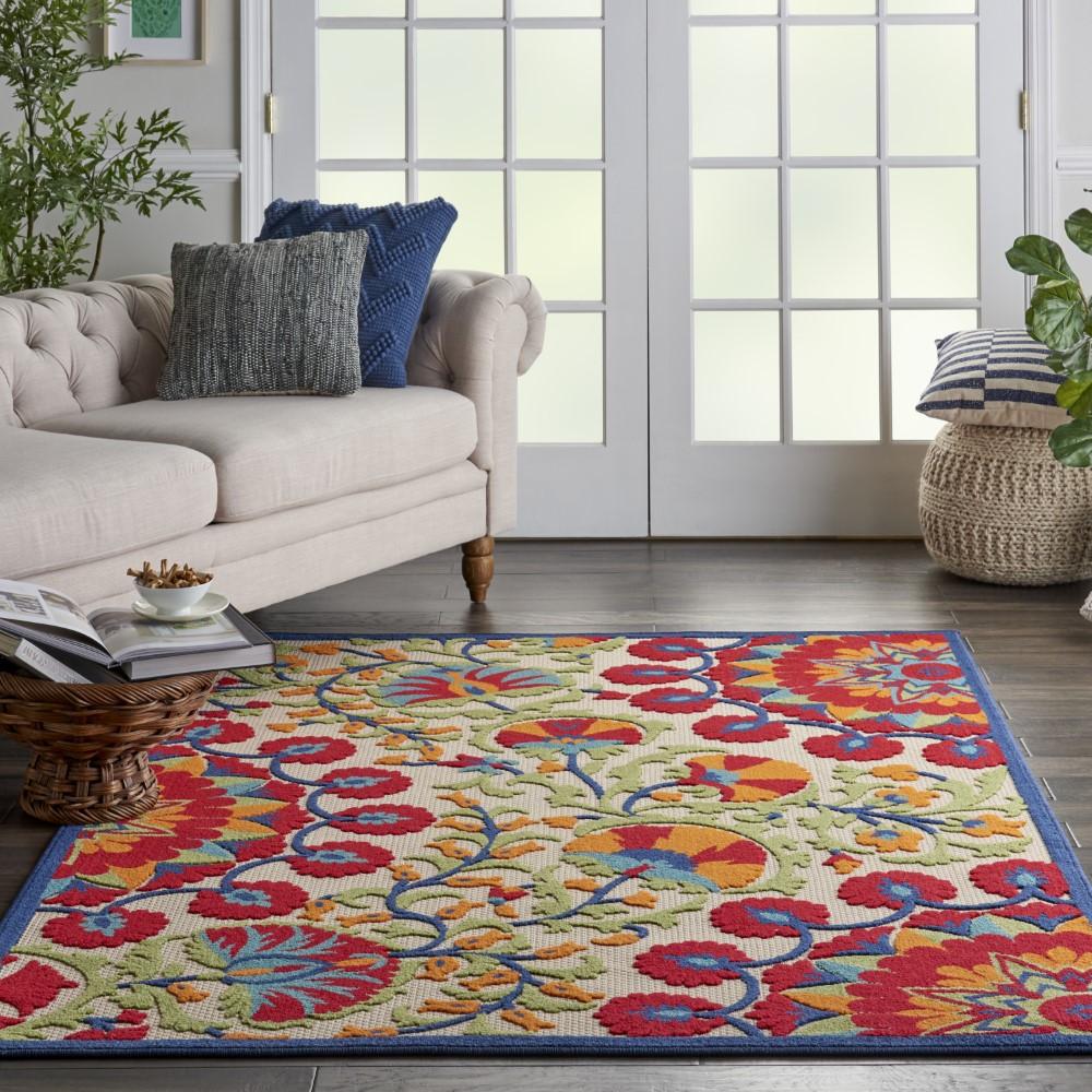 Nourison - Aloha ALH20 36in x 56in Red Multicolor Easy-care Indoor-outdoor Rug - ALH20-99446499240 veiw 2