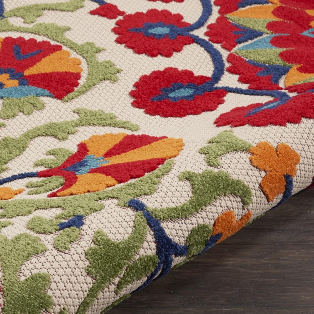 Nourison - Aloha ALH20 4 x Round Red Multicolor Easy-care Indoor-outdoor Rug - ALH20-99446811677 veiw 3