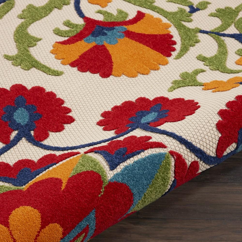 Nourison - Aloha ALH20 710in x Round Red Multicolor Easy-care Indoor-outdoor Rug - ALH20-99446499219 veiw 3