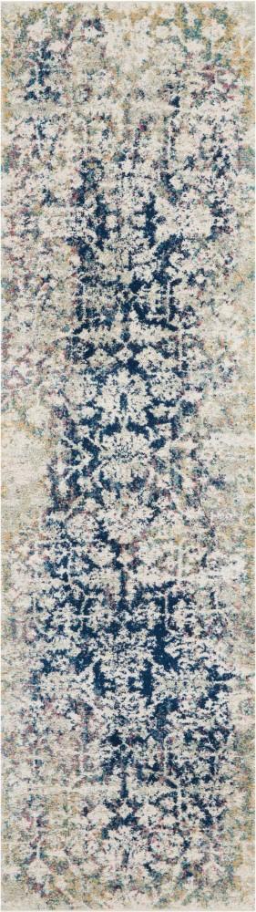 Nourison - Fusion FSS12 Blue and Ivory 22in x 76in Plush Shag Hallway Rug - FSS12-99446317223 - CLOSEOUT veiw 1