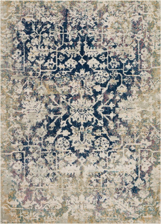 Nourison - Fusion FSS12 Blue and Ivory 53in x 73in Vintage Area Rug - FSS12-99446317193 - CLOSEOUT veiw 1