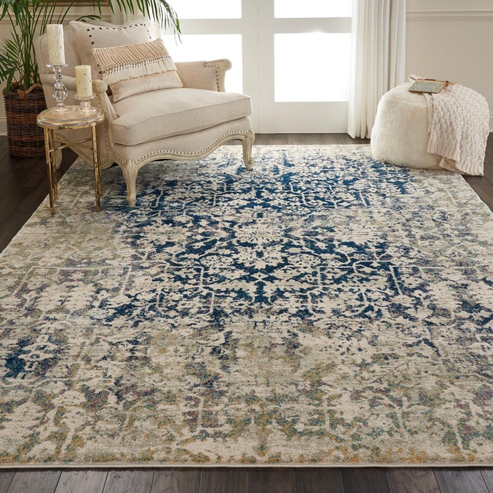 Nourison - Fusion FSS12 Blue and Ivory 710in x 106in Oversized Plush Shag Rug - FSS12-99446317209 - CLOSEOUT veiw 2