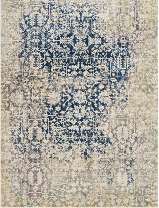 Nourison - Fusion FSS12 Blue and Ivory 96in x 13 Oversized Plush Shag Rug - FSS12-99446317247 - CLOSEOUT veiw 1