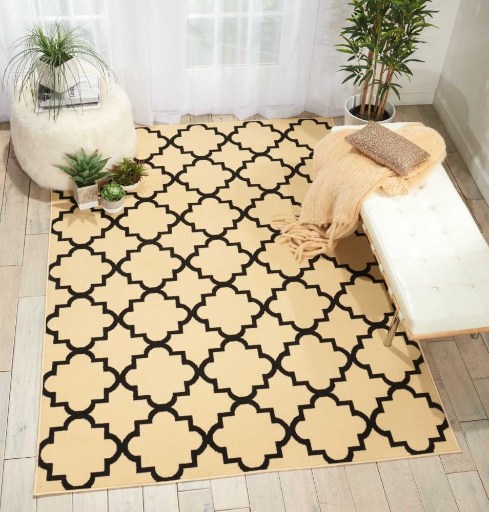 Nourison - Grafix GRF08 Black and White 53in x 73in Area Rug - GRF08-99446394996_CLOSEOUT veiw 2