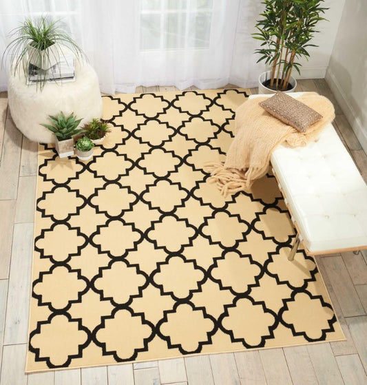 Nourison - Grafix GRF08 Black and White 53in x 73in Area Rug - GRF08-99446394996_CLOSEOUT veiw 2