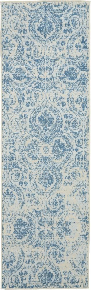 Nourison - Jubilant JUB05 Teal Blue 23in x 73in Low-pile Hallway Rug - JUB05-99446478054_CLOSEOUT veiw 1