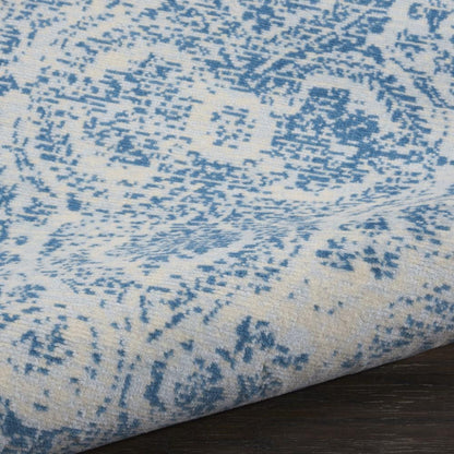 Nourison - Jubilant JUB05 Teal Blue 23in x 73in Low-pile Hallway Rug - JUB05-99446478054_CLOSEOUT veiw 2