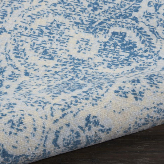 Nourison - Jubilant JUB05 Teal Blue 23in x 73in Low-pile Hallway Rug - JUB05-99446478054_CLOSEOUT veiw 2