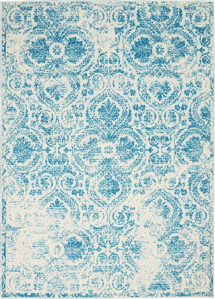 Nourison - Jubilant JUB05 Teal Blue 4x6 Vintage Area Rug - JUB05-99446478061_CLOSEOUT veiw 1