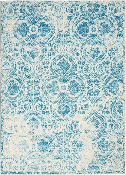 Nourison - Jubilant JUB05 Teal Blue 4x6 Vintage Area Rug - JUB05-99446478061_CLOSEOUT veiw 1