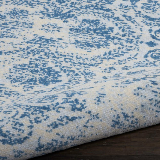 Nourison - Jubilant JUB05 Teal Blue 53in x Round Vintage Area Rug - JUB05-99446478092_CLOSEOUT veiw 2