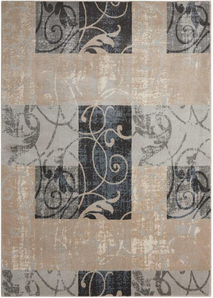 Nourison - Maxell MAE03 Black and Beige 93in x 129in Oversized Rug - MAE03-99446335036 veiw 1