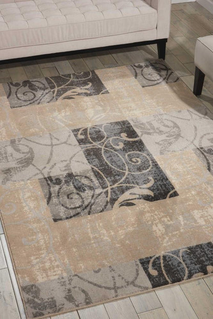 Nourison - Maxell MAE03 Black and Beige 93in x 129in Oversized Rug - MAE03-99446335036 veiw 2