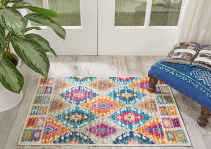 Nourison - Passion 22in x 34in Multicolor Boho Area Rug - PSN02-99446387981 veiw 2