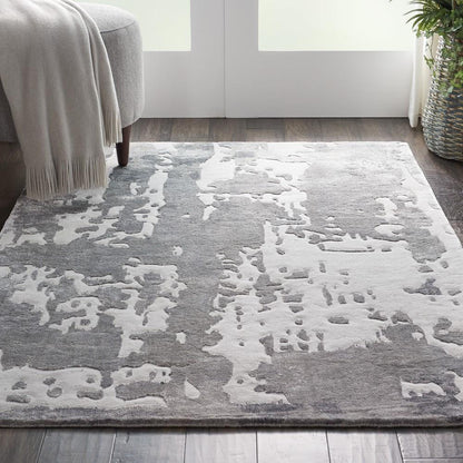 Nourison - Prismatic 39in x 59in Silver Grey Abstract Area Rug - PRS12-99446138729 veiw 3