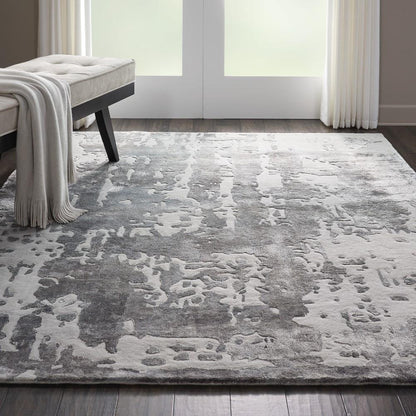 Nourison - Prismatic 56in x 75in Silver Grey Abstract Area Rug - PRS12-99446138774 veiw 3