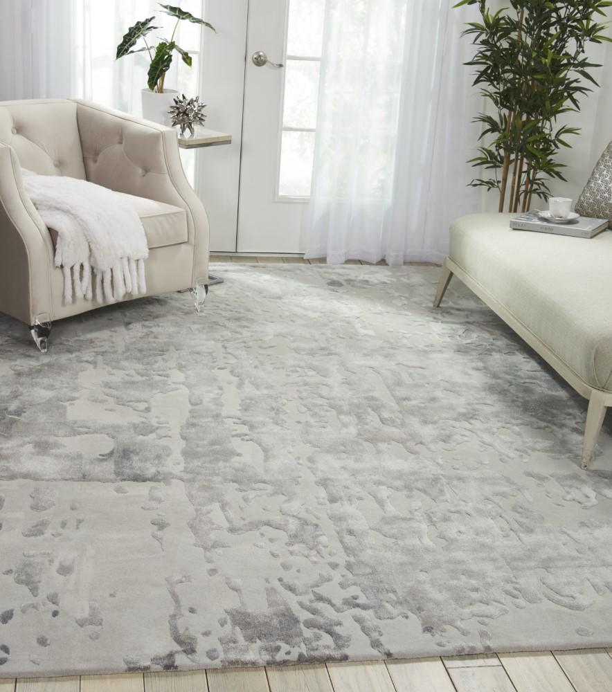 Nourison - Prismatic 79in x 99in Silver Grey Abstract Area Rug - PRS12-99446138781 veiw 2