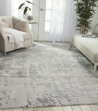 Nourison - Prismatic 79in x 99in Silver Grey Abstract Area Rug - PRS12-99446138781 veiw 2