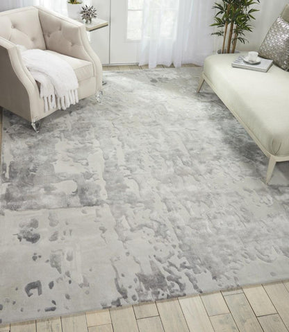 Nourison - Prismatic 79in x 99in Silver Grey Abstract Area Rug - PRS12-99446138781 veiw 3