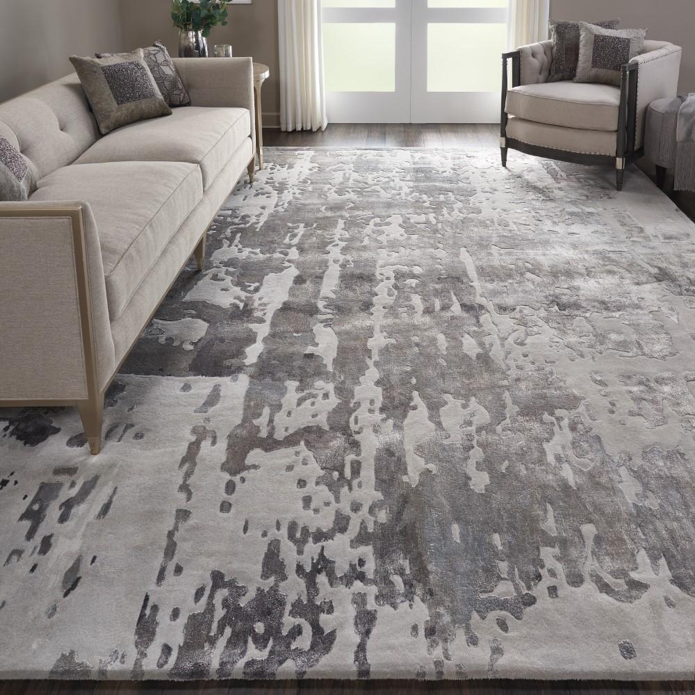 Nourison - Prismatic 99in x 139in Silver Grey Abstract Area Rug - PRS12-99446141842 veiw 2