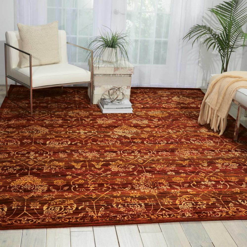 Nourison - Rhapsody RH007 Red and Yellow 99in x 13 Rug - RH007-99446188106_CLOSEOUT veiw 2
