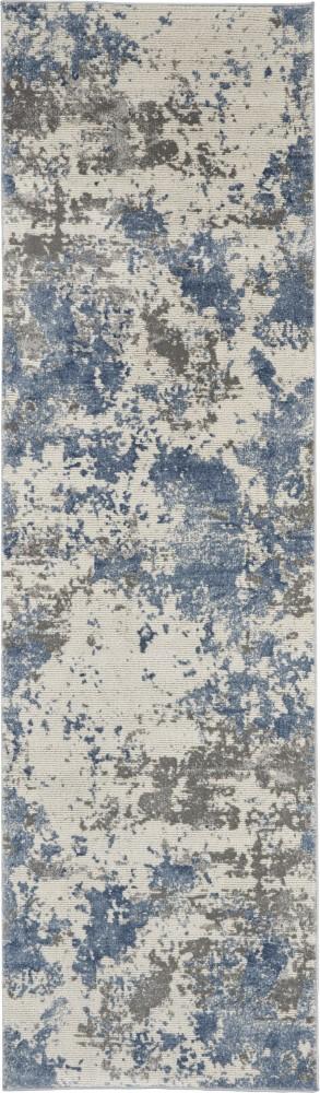 Nourison - Rustic Textures RUS08 Blue and Bone 22in x 76in Hallway Rug - RUS08-99446496348 veiw 1
