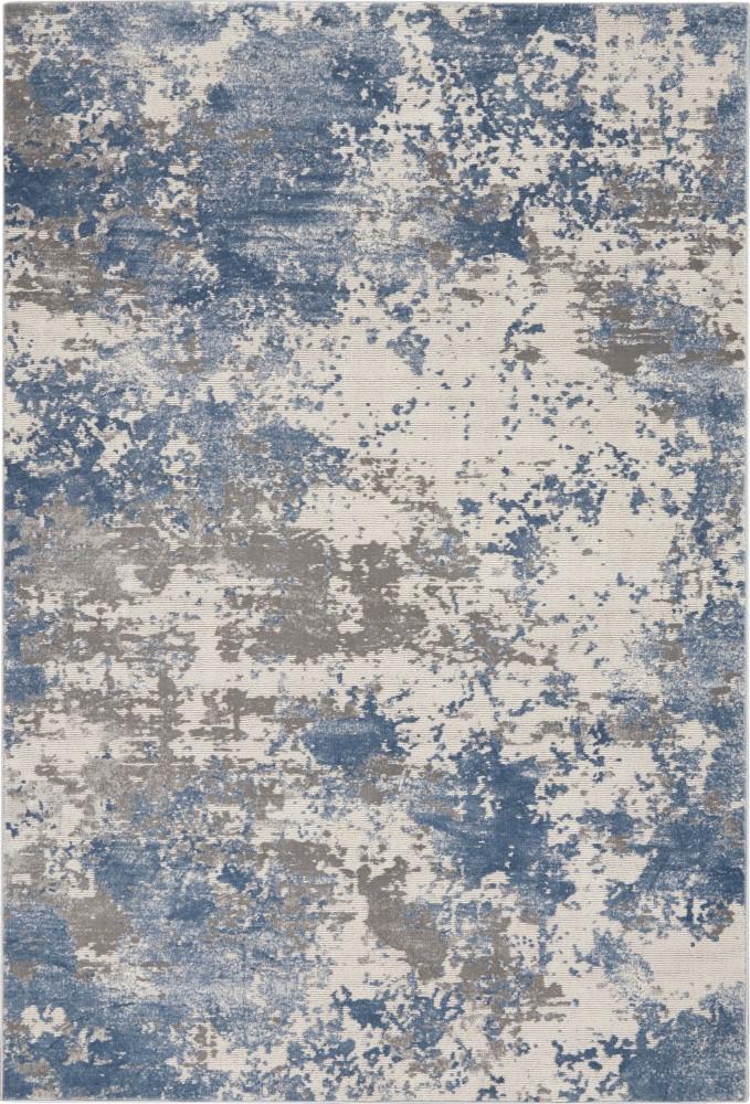 Nourison - Rustic Textures RUS08 Blue and Bone 53in x 73in Abstract Area Rug - RUS08-99446496072 veiw 1