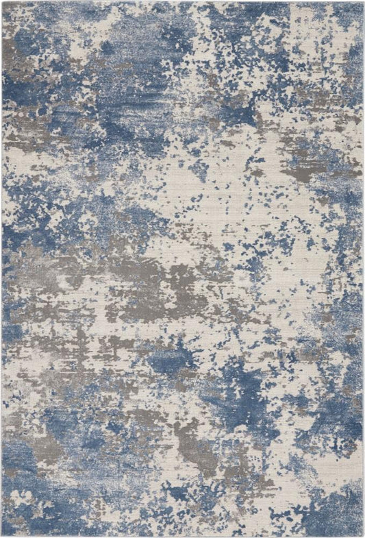 Nourison - Rustic Textures RUS08 Blue and Bone 53in x 73in Abstract Area Rug - RUS08-99446496072 veiw 1