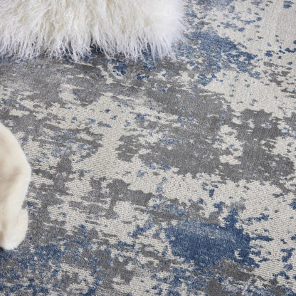 Nourison - Rustic Textures RUS08 Blue and Bone 53in x 73in Abstract Area Rug - RUS08-99446496072 veiw 3