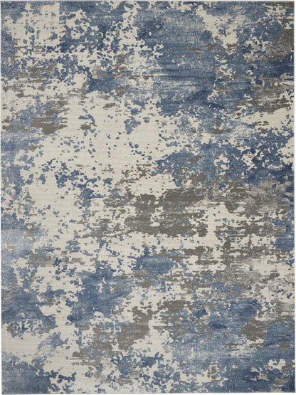 Nourison - Rustic Textures RUS08 Blue and Bone 93in x 129in Oversized Rug - RUS08-99446496379 veiw 1