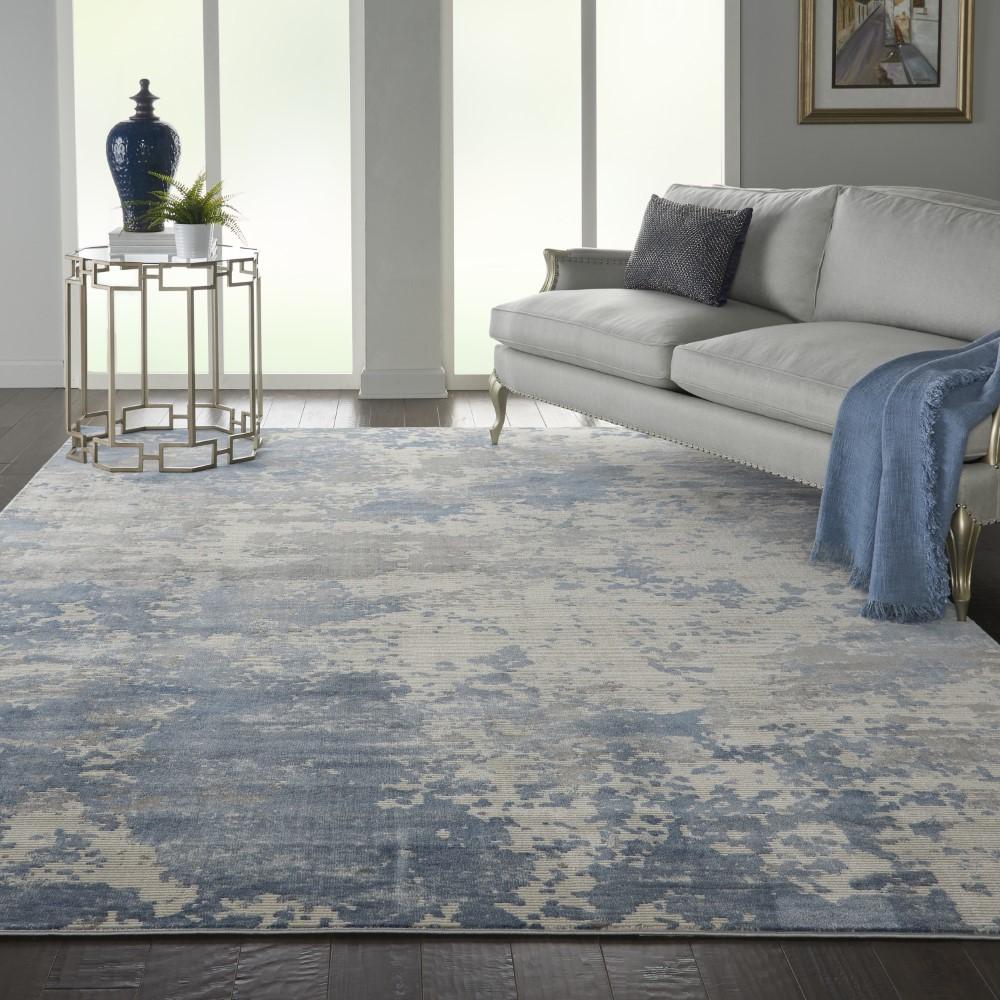 Nourison - Rustic Textures RUS08 Blue and Bone 93in x 129in Oversized Rug - RUS08-99446496379 veiw 2