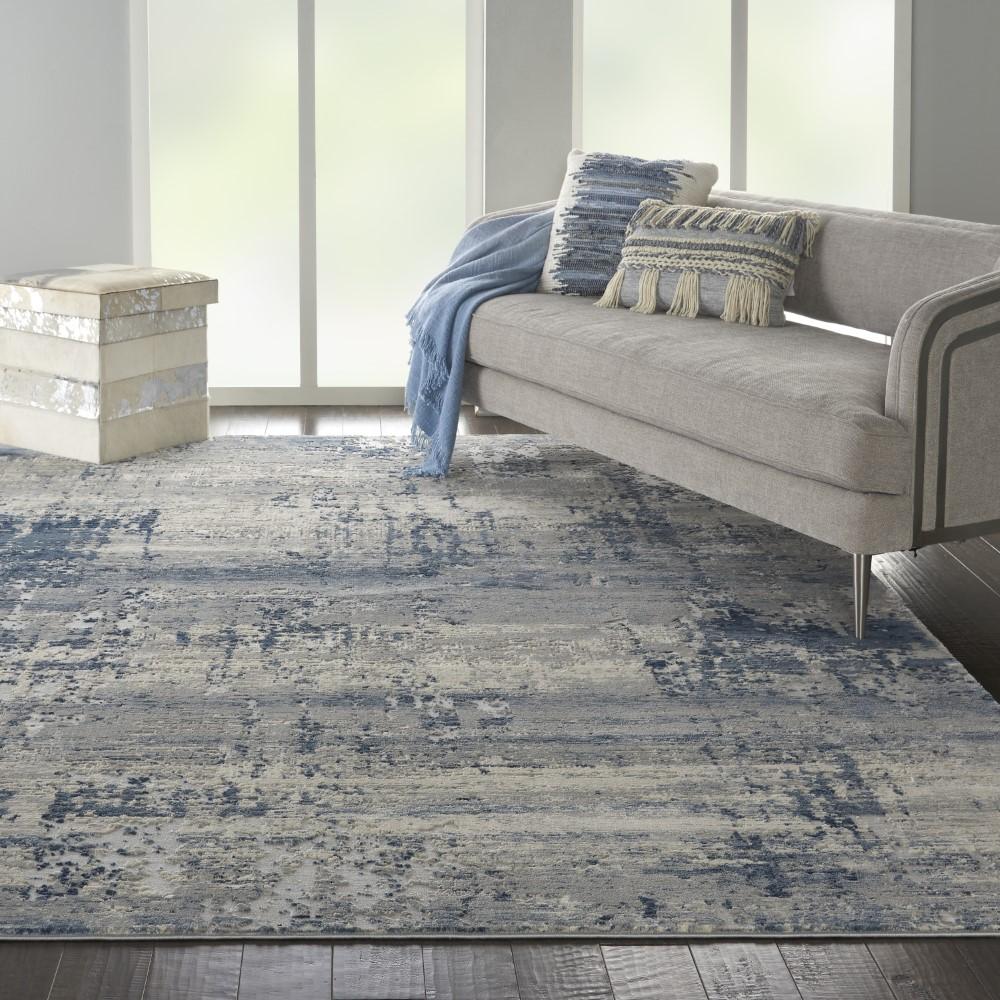 Nourison - Rustic Textures RUS10 Blue and Grey 93in x 129in Oversized Rug - RUS10-99446496515 veiw 2