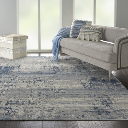 Nourison - Rustic Textures RUS10 Blue and Grey 93in x 129in Oversized Rug - RUS10-99446496515 veiw 2