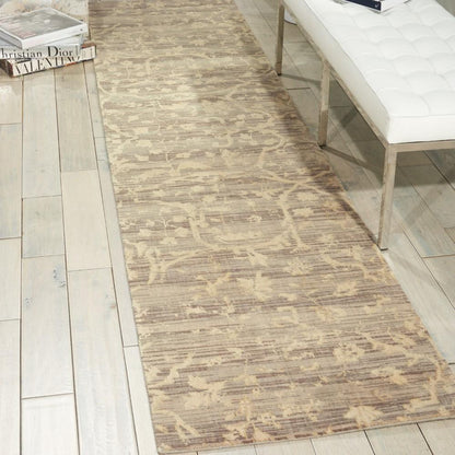 Nourison - Silk Elements SKE22 Beige 25in x 10 Hallway Rug - SKE22-99446188922_CLOSEOUT veiw 2