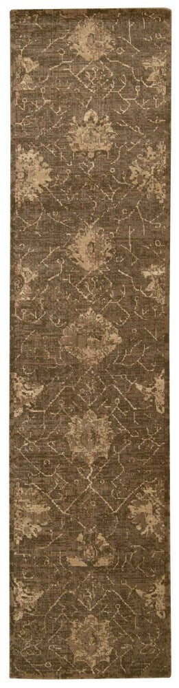 Nourison - Silken Allure SLK08 Brown 25in x 10 Hallway Rug - SLK08-99446152923_CLOSEOUT veiw 1