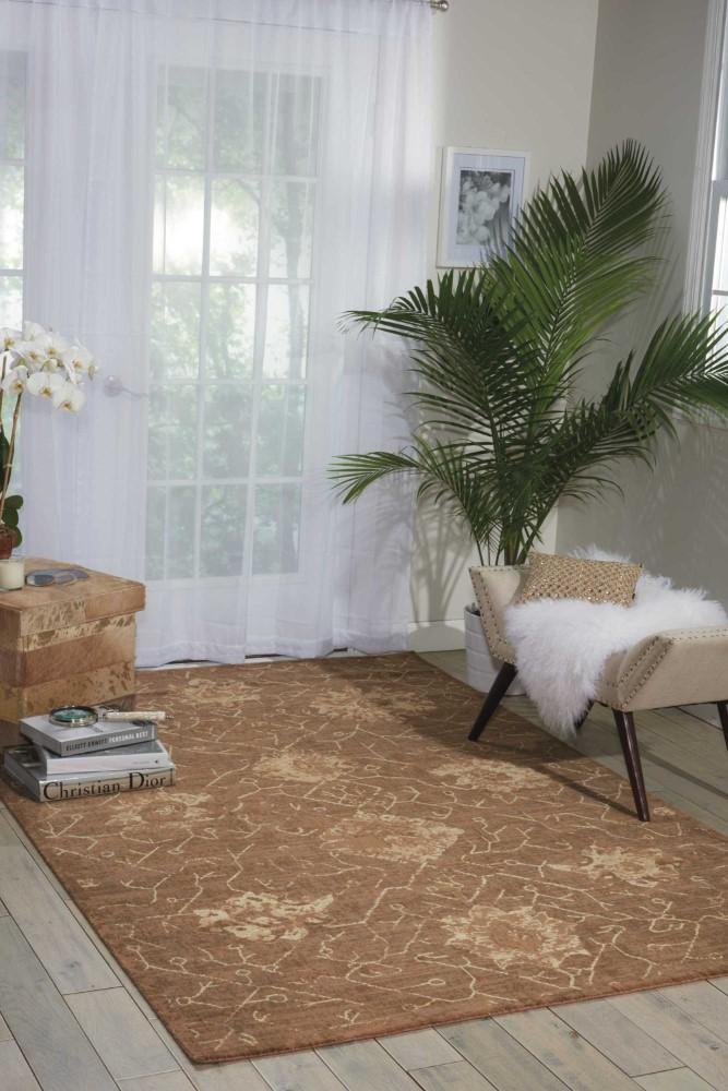 Nourison - Silken Allure SLK08 Brown 79in x 99in Rug - SLK08-99446152893_CLOSEOUT veiw 2