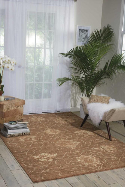 Nourison - Silken Allure SLK08 Brown 79in x 99in Rug - SLK08-99446152893_CLOSEOUT veiw 2