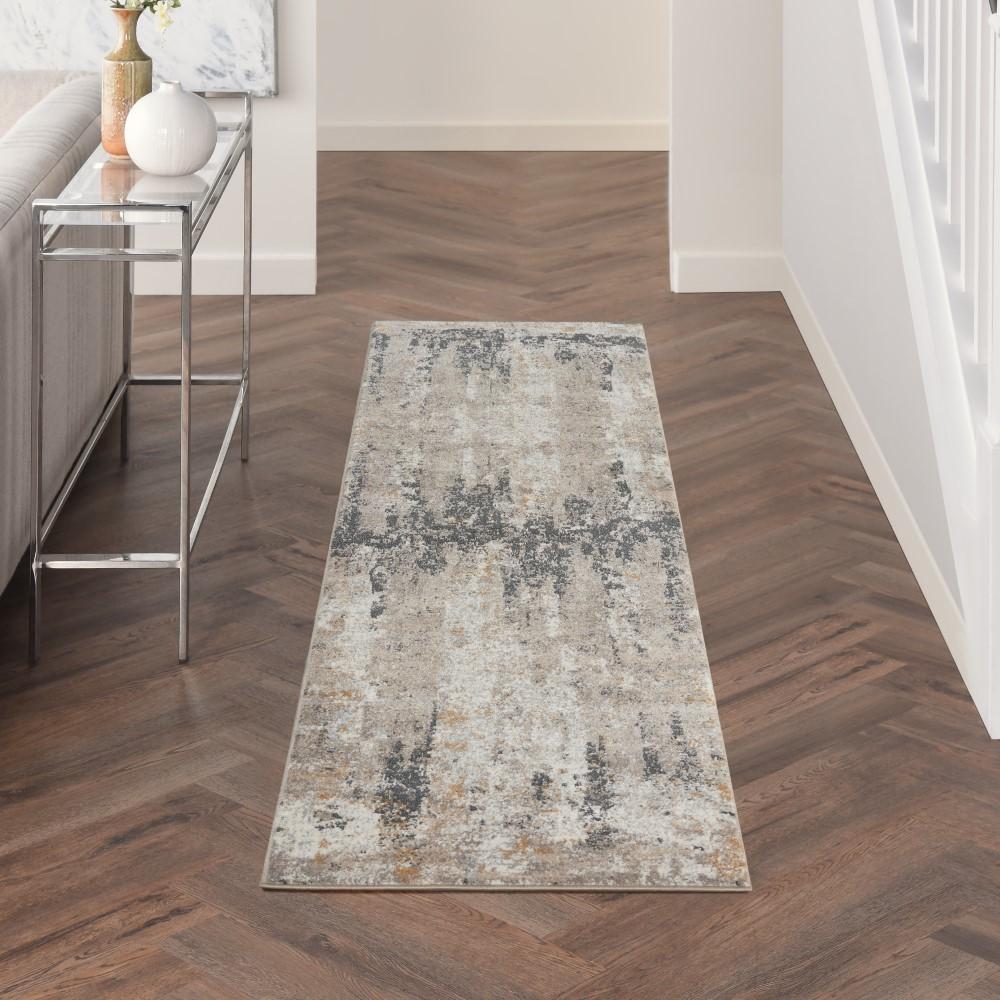 Nourison - Tangra 22in x 76in Cream Grey Area Rug - TNR05-99446783097 veiw 2